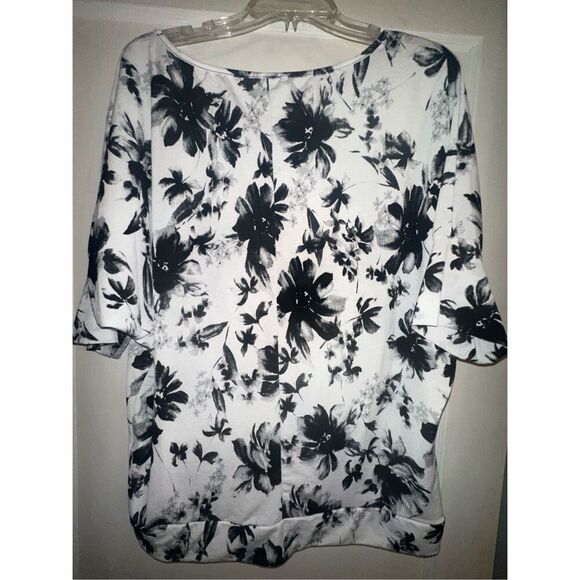 Acting Pro Black white work blouse women’s size 1X - Picture 1 of 4